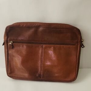 Levenger Briefolio -Brown Laptop Bag with High Quality Leather and Classic Style